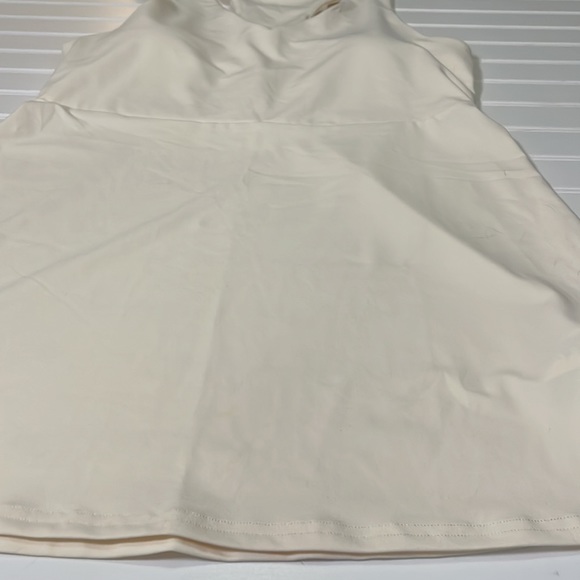 Fabletics On-The-Go Built-In Bra Dress vneck Women’s Large ivory pullover - Picture 8 of 10